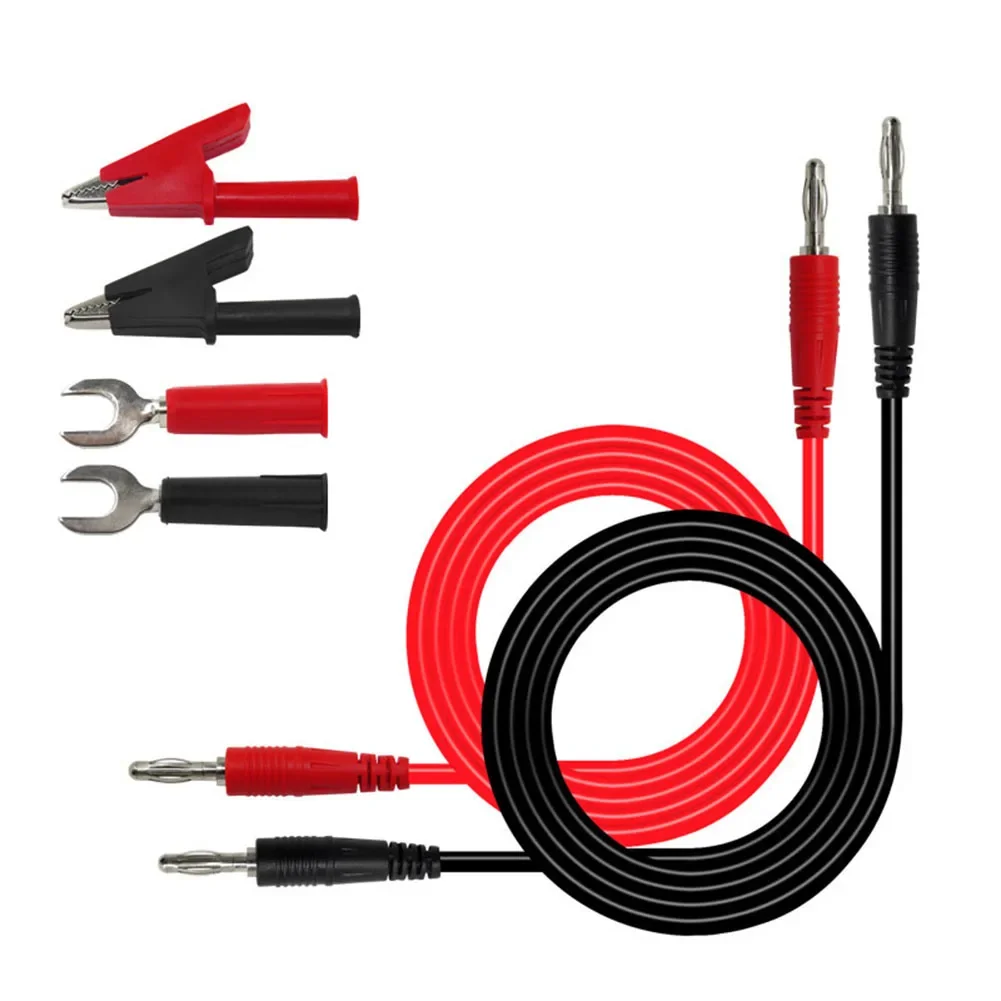 6Pcs 4mm Banana Connector Test Leads With Crocodile Clips For Multimeter Testing P1041B Test Leads Crocodile Clips U-type Insert