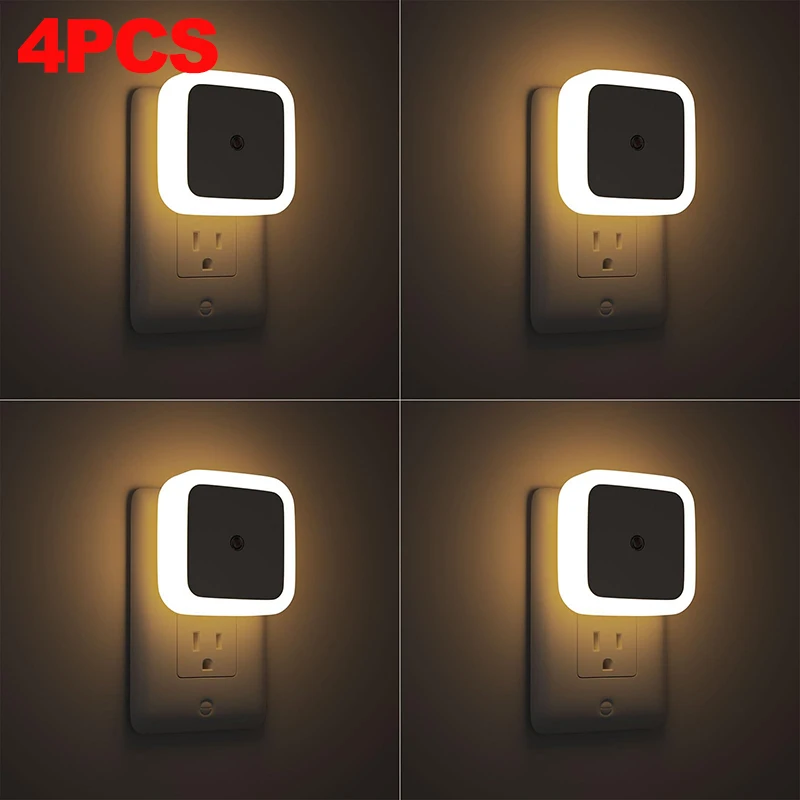 1–8 Stück LED-Nachtlichter, an der Wand stecken, intelligenter dunkler Sensor, automatische Flur-Plug-in-Lichter, Schlafzimmer, Badezimmer, Toilette, Treppen, Küche