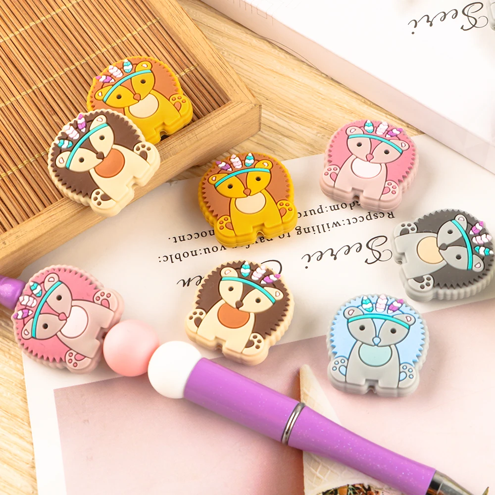 Sunrony 5/10Pcs New Cartoon Animals Silicone Beads For Jewelry Making DIY KeyChain Necklace Bracelet Decoration Accessories