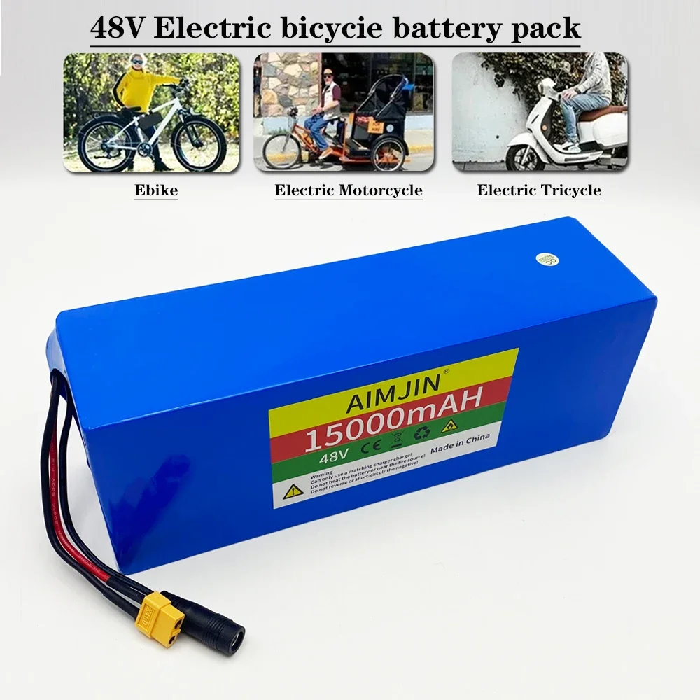 18650 13S4P 48V 15000mAh Lithium-ion Battery Pack Built in BMS For Electric Scooter Bicycle Replacement Battery