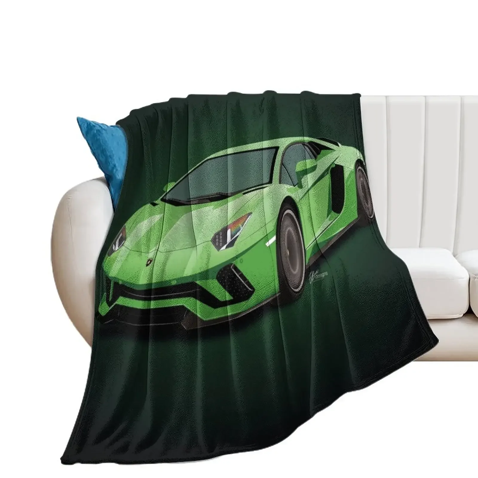 Lime Lambo Throw Blanket Warm Thermals For Travel Comforter Sleeping Bag Blankets