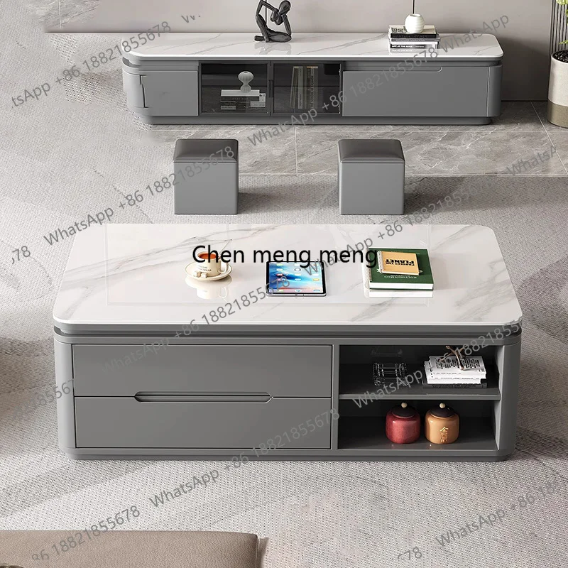 

Rectangle Organizer Drawer Coffee Table Nordic Luxury European Simple Coffee Table With Storage Unique End Table Home Furniture