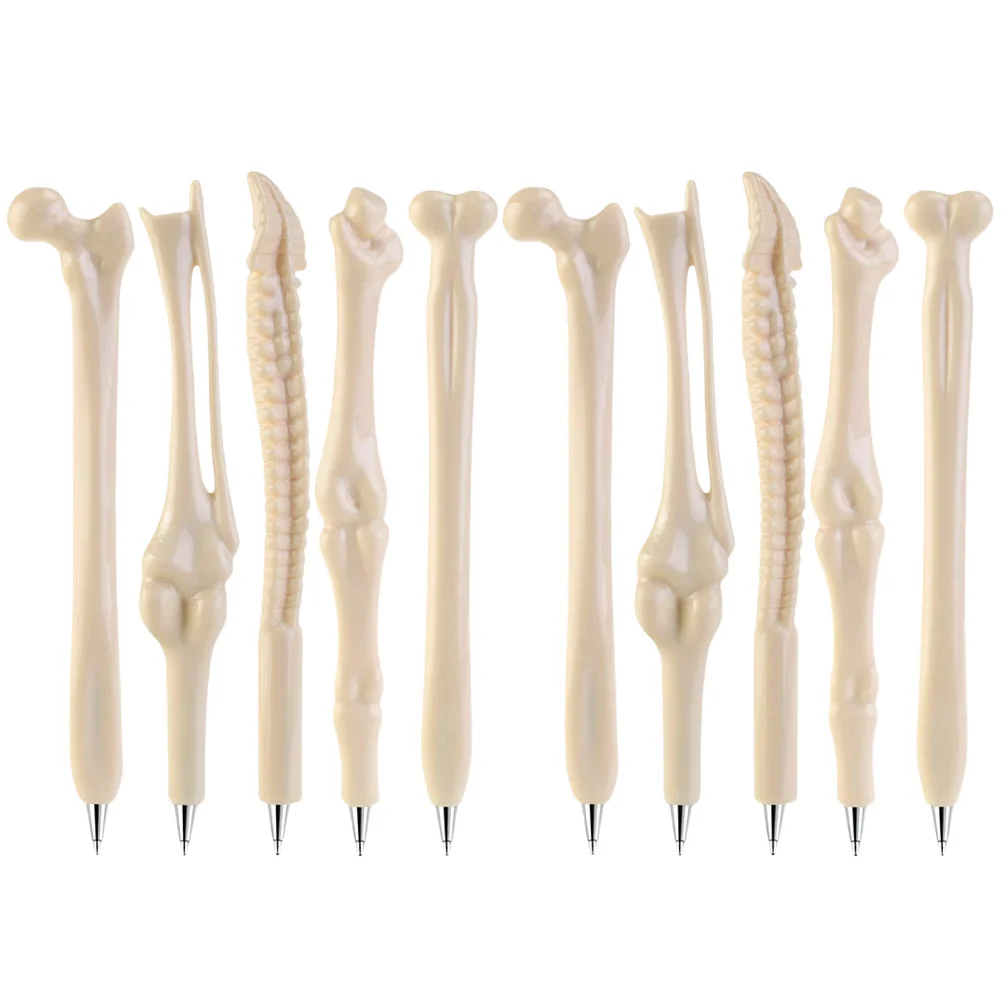 10 Pcs Ball Point Pen Ballpoint Decorative Pens Practical Bone Creative White Office Supplies Child
