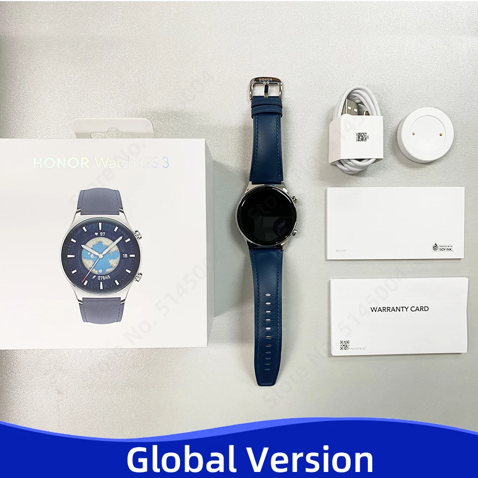 Global Version HONOR Watch GS 3 GS3 Smart Watch Dual-frequency GPS Blood Oxygen Monitor 1.43'' AMOLED Screen GPS Bluetooth Watch