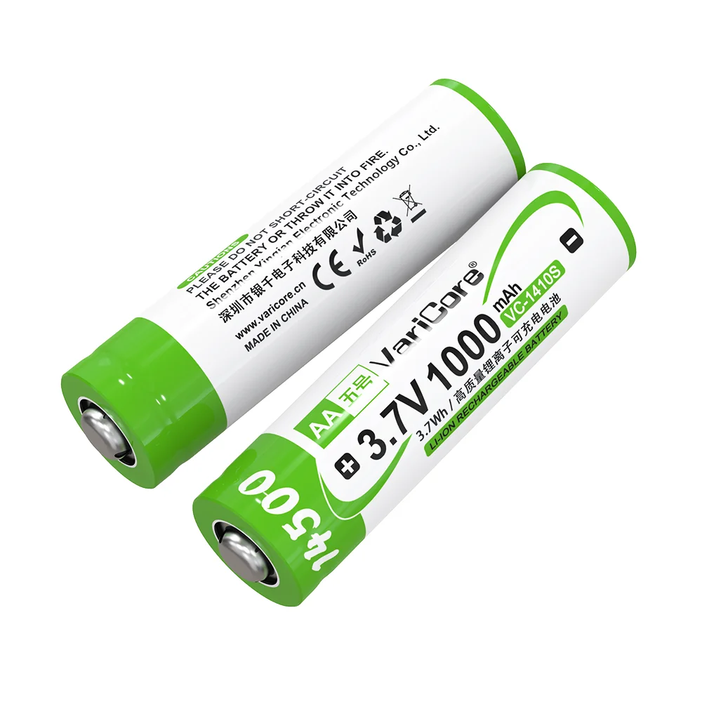 AA 14500 리튬이온 배터리 (팁) 3.7V 1000mAh 충전식 공구 배터리 파워 배터리 A급 품질 VVV