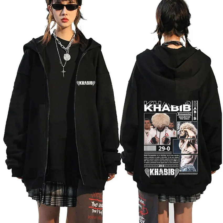 

Khabib Boxing Zipper Hoodie Man Oversized Vintage Zip Up Jacket Men Women Casual Fleece Cotton Gym Long Sleeve Zip Up Sweatshirt