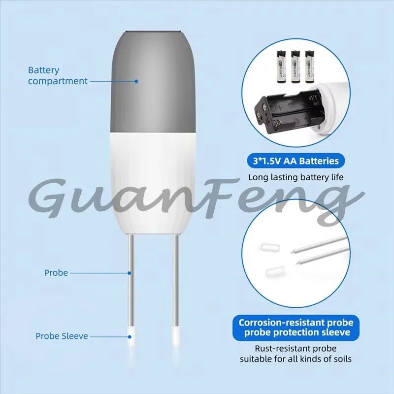 Tuya WiFi Smart Soil Temperature Humidity Detector, Sturdy Soil Meter APP Remote for Home Garden Farms