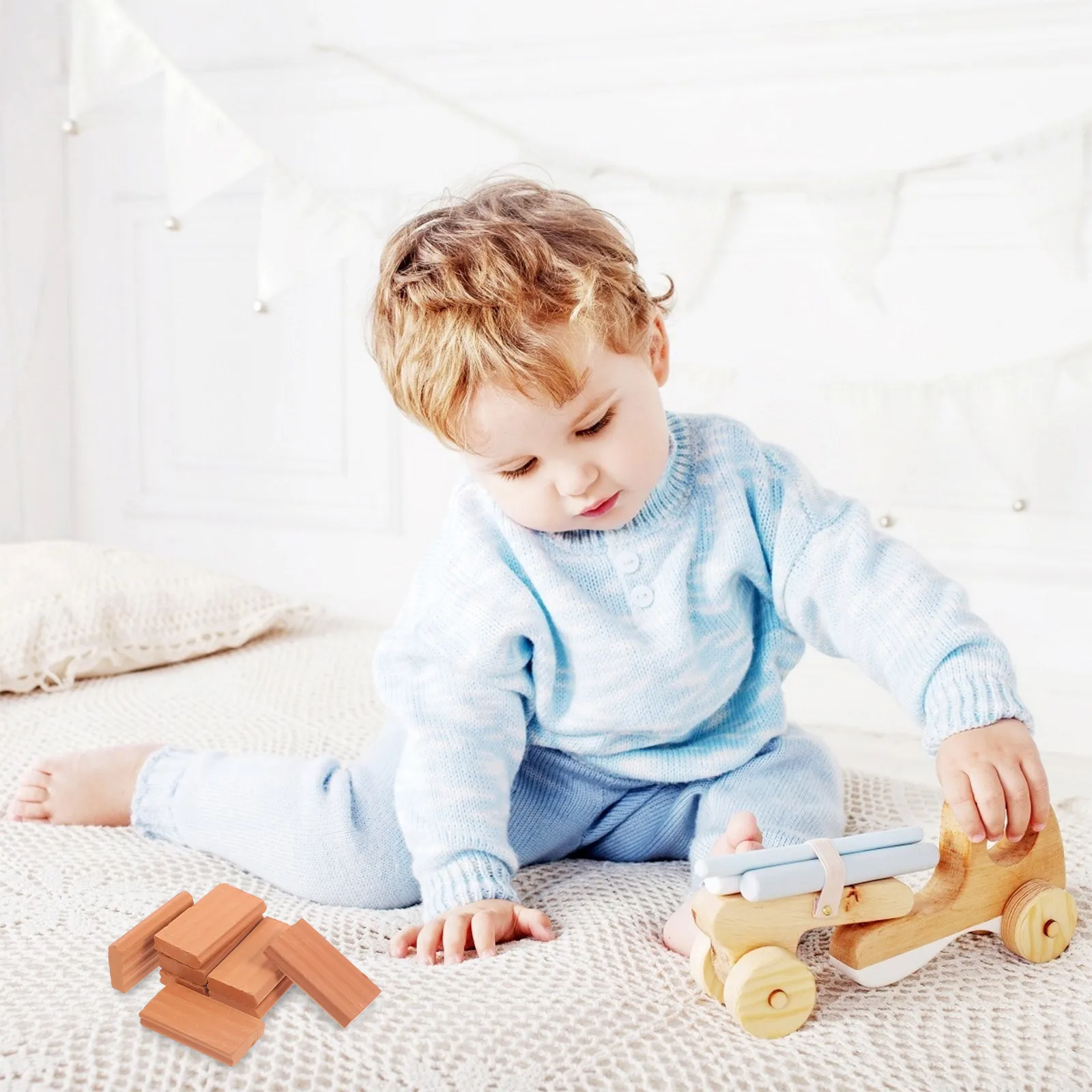 

50 Pcs Simulated Brick Accessories Dollhouse Building Material Micro Landscape Bricks Mini Miniatures