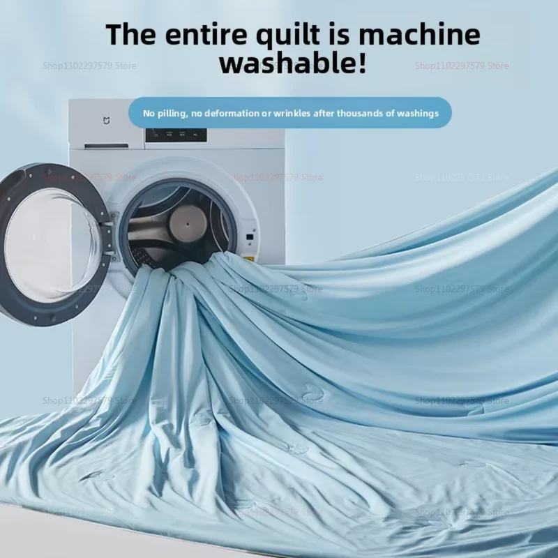 بطانية صيفية حريرية باردة من نسيج التبريد لحاف تكييف الهواء بطانيات باردة للأسرة مزدوجة الجانب خفيفة الوزن ومبردة #4