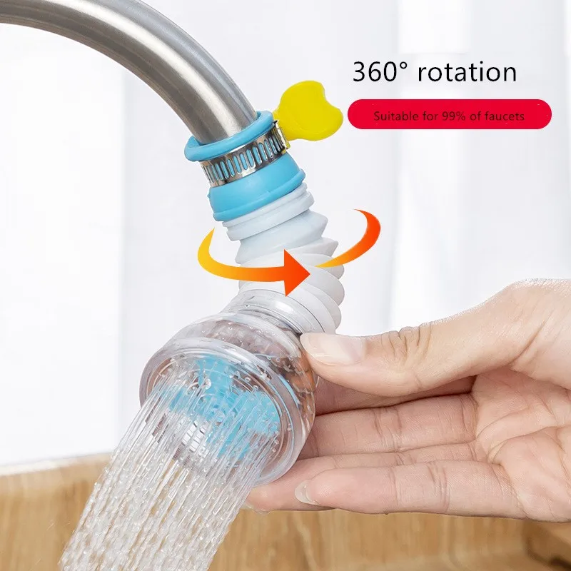 1PC 360 Adjustable Flexible Kitchen Faucet Tap Extender Splash-Proof Water Filter Outlet Head Water Save Sprayer Filter Diffuser