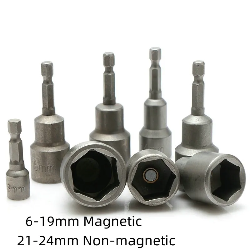 6mm-24mm Hex Sockets Sleeve Nozzles Nut Driver Set Screwdriver Set Hex Shank Electric Drill Bits Tool Socket Wrenches Spanner