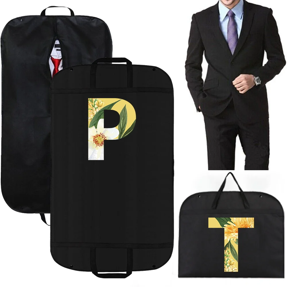 Dustproof Clothing Covers Dust Cover Wedding Coat Storage Bag Floral Letter Print Home Garment Bags Hanging Clothing Organizer