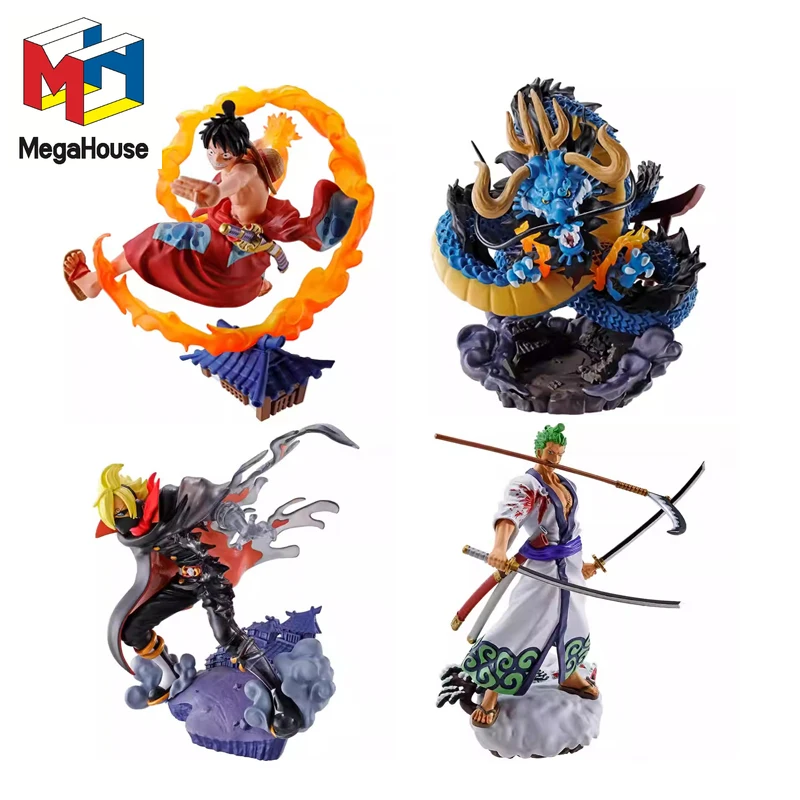 

Megahouse Original One Piece LOGBOX RE BIRTH Luffy Zoro Sanji Kaidou Land of Wano 1 Anime Action Figure Toys Kids Gift Model