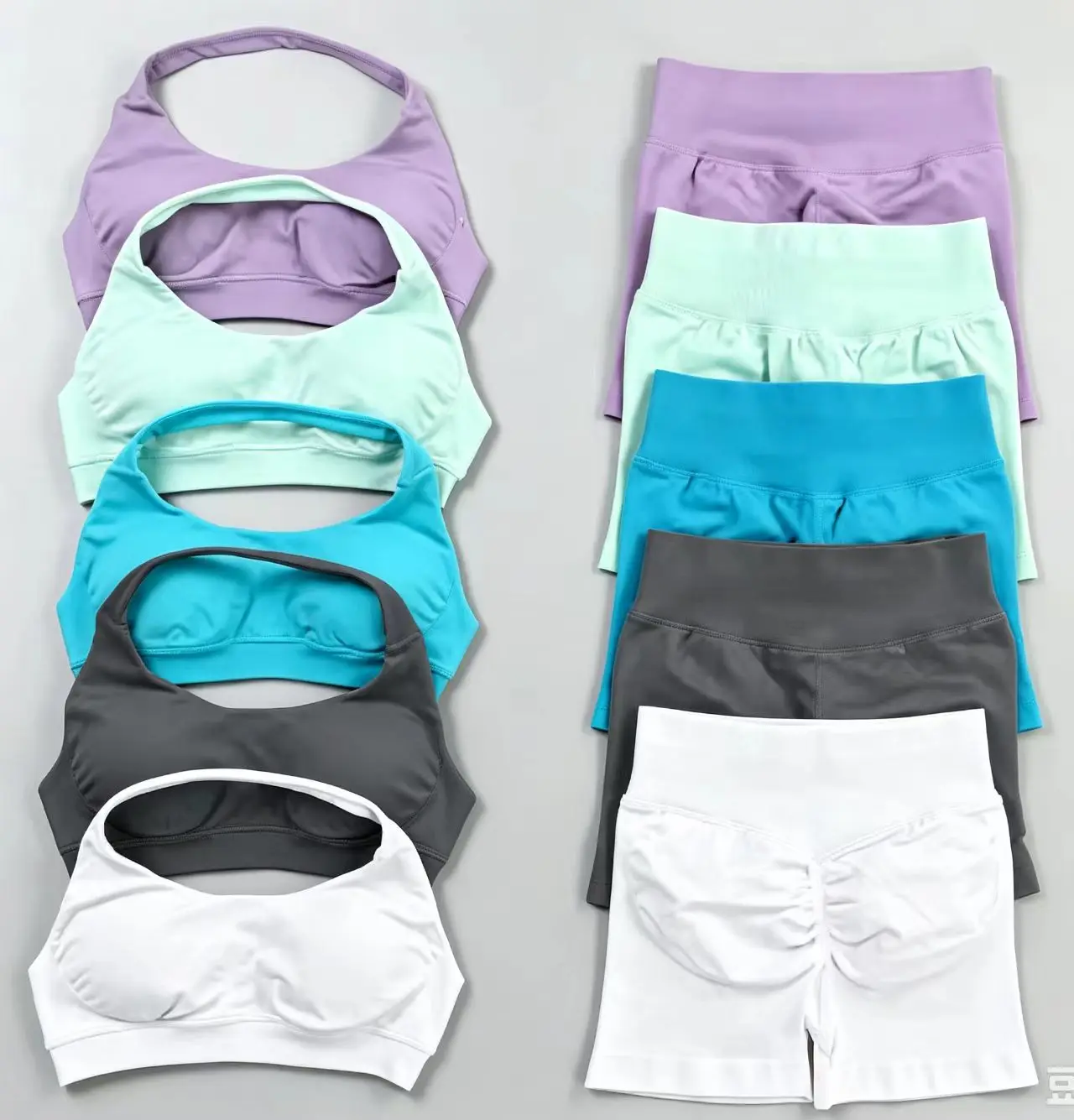 2 Piece DFHE Impact Gym Set Women Sports Bra Shorts Sets Open Back Scrunch Butt Seamless Workout Jogging Sports Training Se