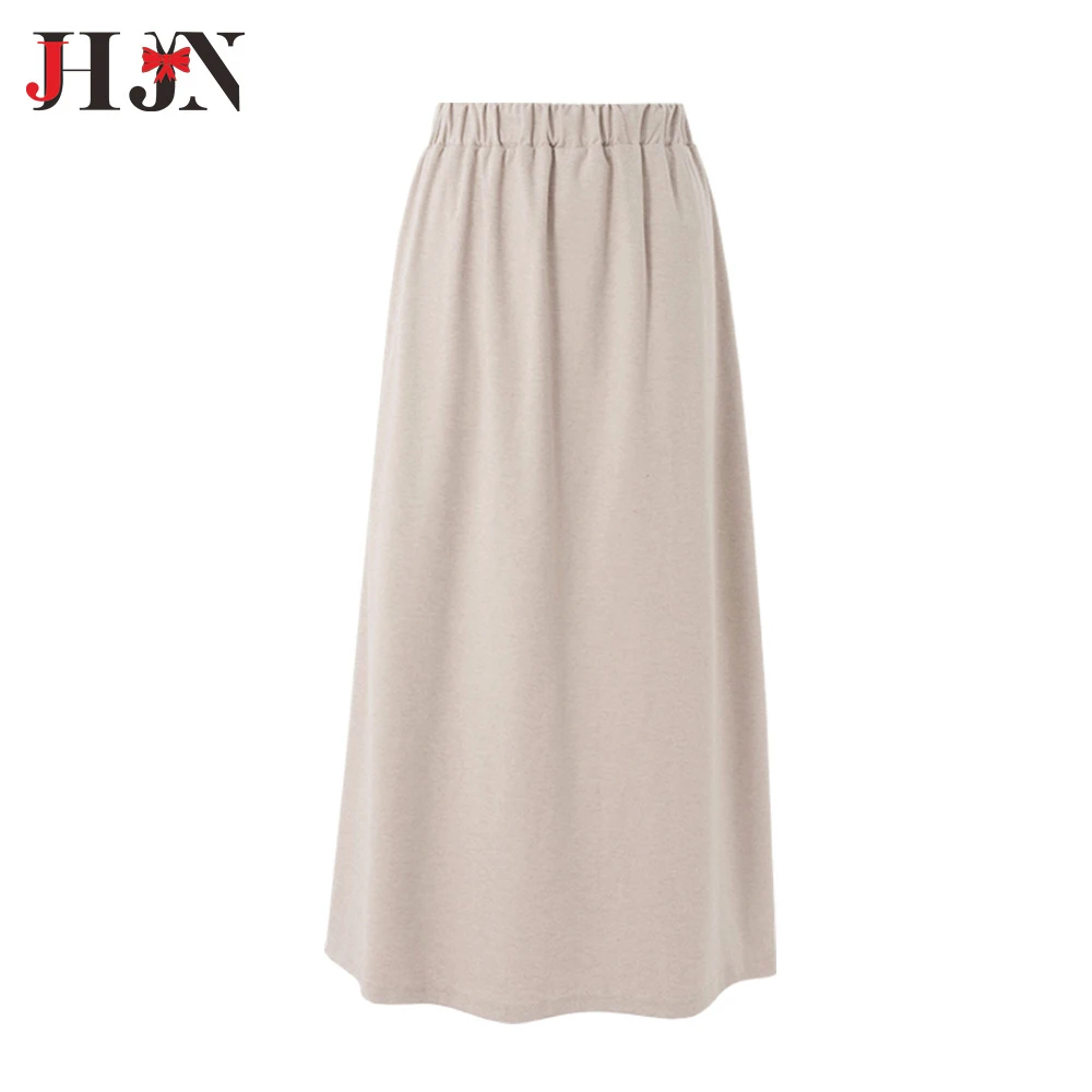 JHJN Sleeveless V-Neck Woman Skirt Sets Semi-Dress Pullover Straight Commuter Casual Beige Loose Elastic Waist Female Clothing