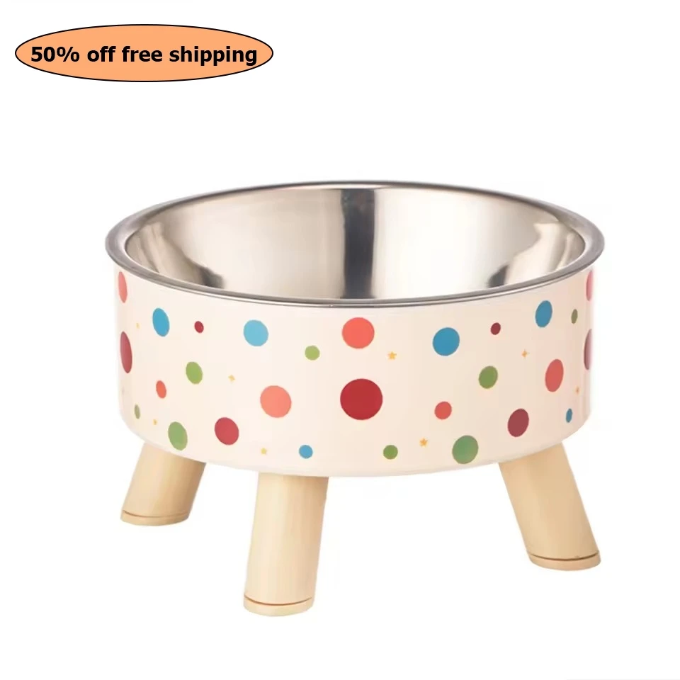 

Cartoon Elevated Cat Bowl - Stainless Steel, Neck Protection , Large Capacity, Non-Slip Easy Clean Stylish Pet Free shipping