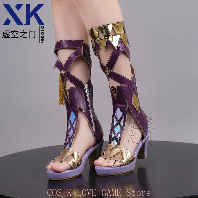 

Game Wuthering Waves SIGRIKA Anime Cosplay Shoes Halloween Party Costume Zipper Open-toe High-heeled Sandals Props Accessories