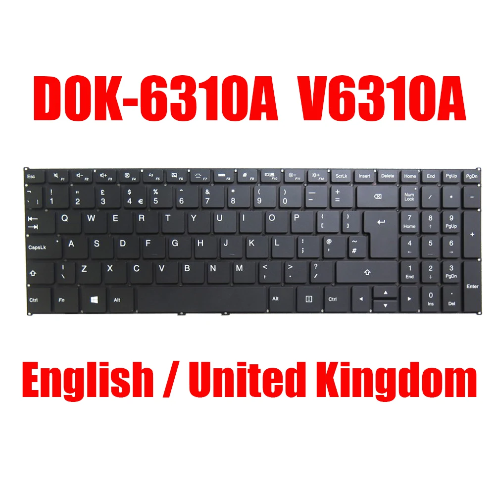 

US RU UK Laptop Keyboard DOK-6310A D0K-6310A V6310A Russia English United Kingdom Black With Backlit New