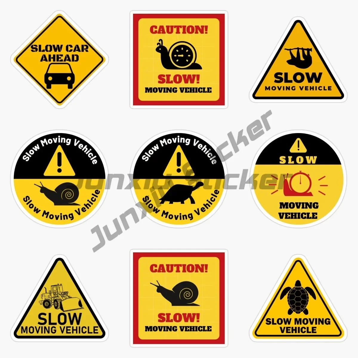 

Slow Moving Vehicle Car Sticker Funny Old Slow Graphic Vinyl Window Sticker PVC Waterproof Sunscreen Decals Decor