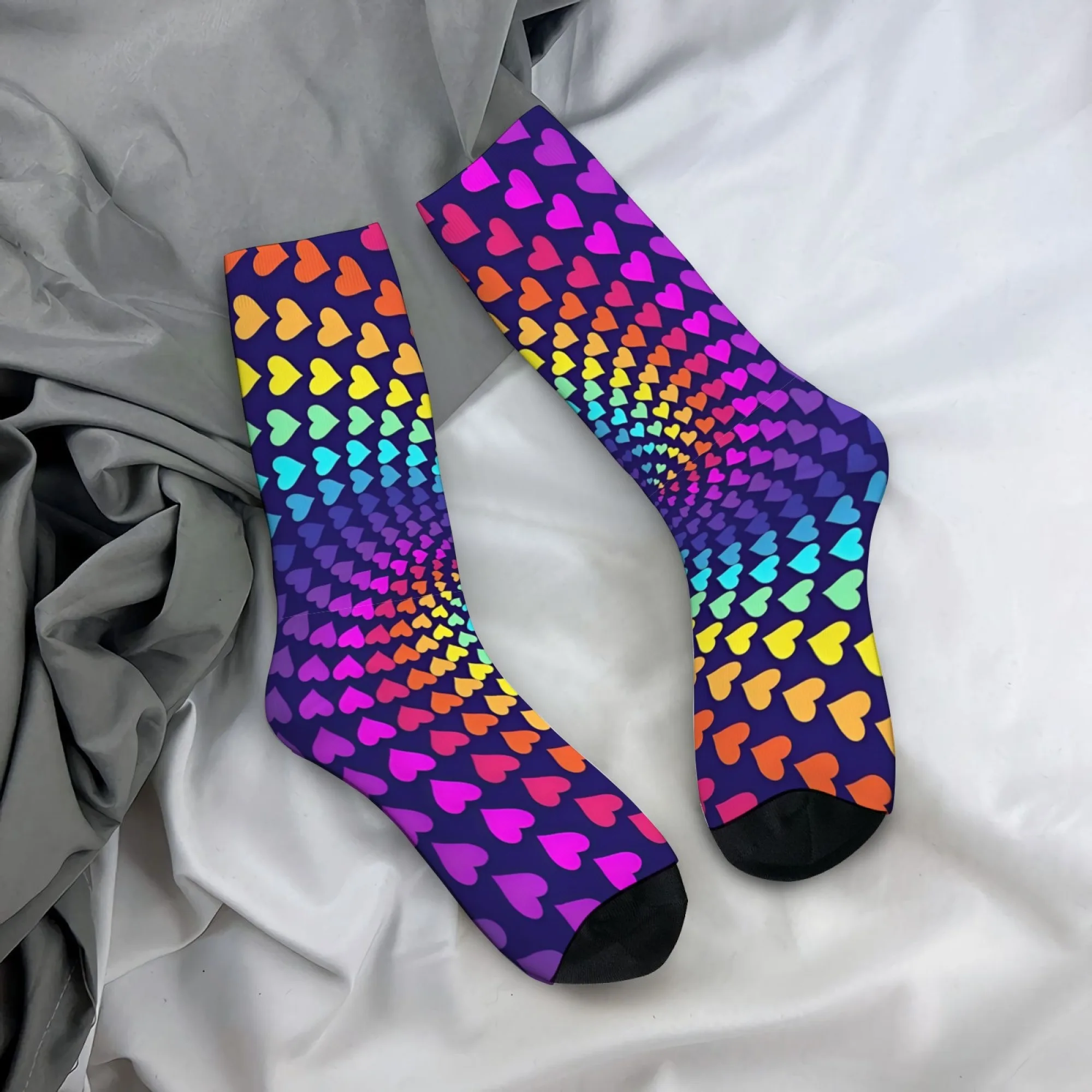 Heart Vortex Socks Non-slip Elastic Breathable Men's Socks Travel Leisure Hiking Fun Parties Street Harajuku Compression Socks