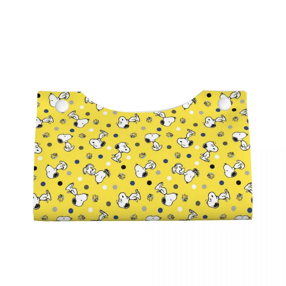 Custom S-Snoopys Anime Pattern Tissue Box Cover Rectangular PU Leather Facial Tissue Box Holder for Bathroom Car