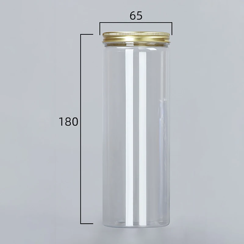 15 Sizes Clear Plastic Jar With Pink Aluminum Lids Empty Face Cream Cosmetic Container Gold Travel Refillable Bottles Box