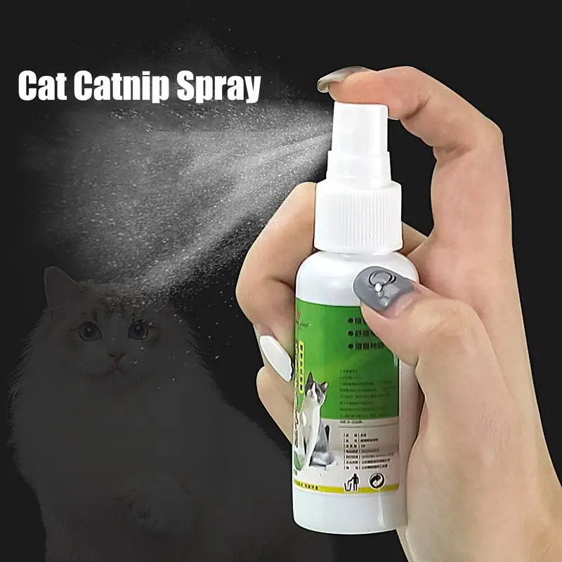 50ml Natural Catnip Cat Spray Cat Calming Mint Spray Happy Water Cat Herb Inducer Pet Accessories For Kittens Cats