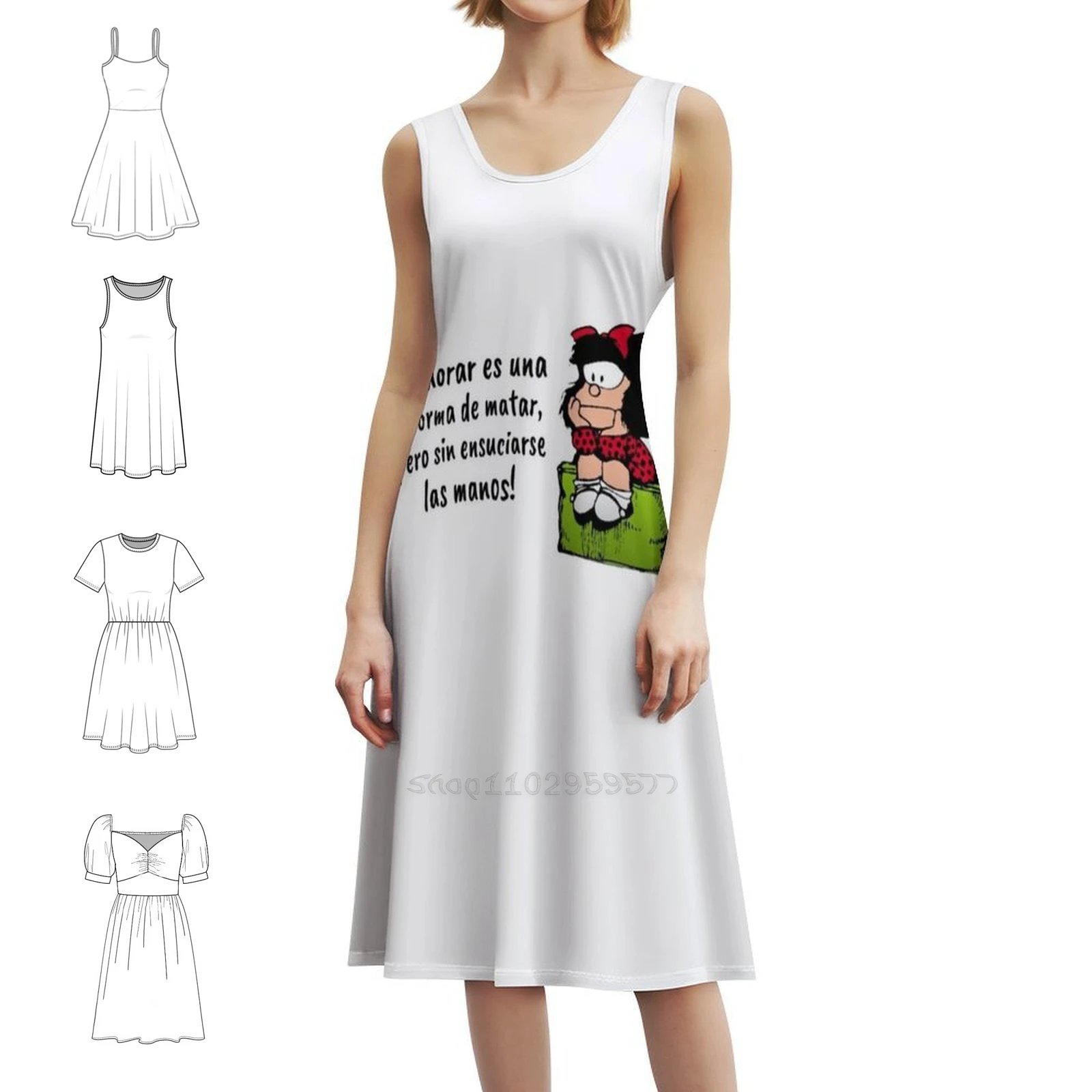 Spanish Quotes And Mafalda Comics Boho Chic Dress Elegant Fashion Beach Wedding Party Gown Mafalda Quino Mafalda Quino Comics