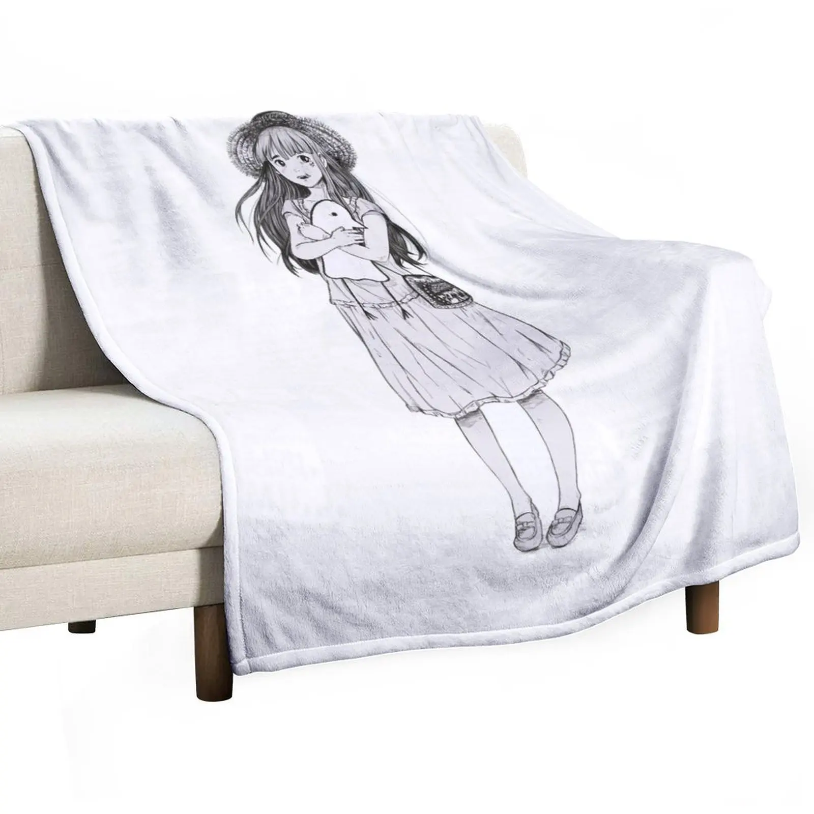 Oyasumi punpun Aiko fanart Throw Blanket Beautifuls Winter beds manga Blankets