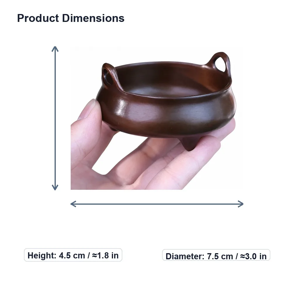 Handcrafted Solid Copper Incense Burner Traditional Zen Censer for Home Living Room Desk Tea House Tabletop Decor Gift
