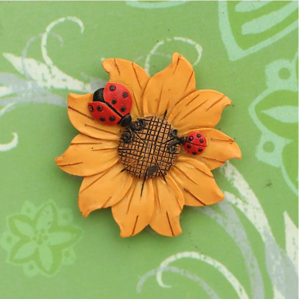 

4 Pcs Flower Fridge Magnet Wall Decor Colored Magnets Sticker Refrigerator for Flowers