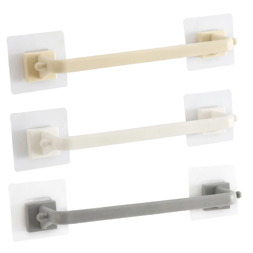 

2pcs Plastic Rack No Punch Space Saving Simple Towel Bar For Bathroom Kitchen White Black Durable Lightweight Easy Install With