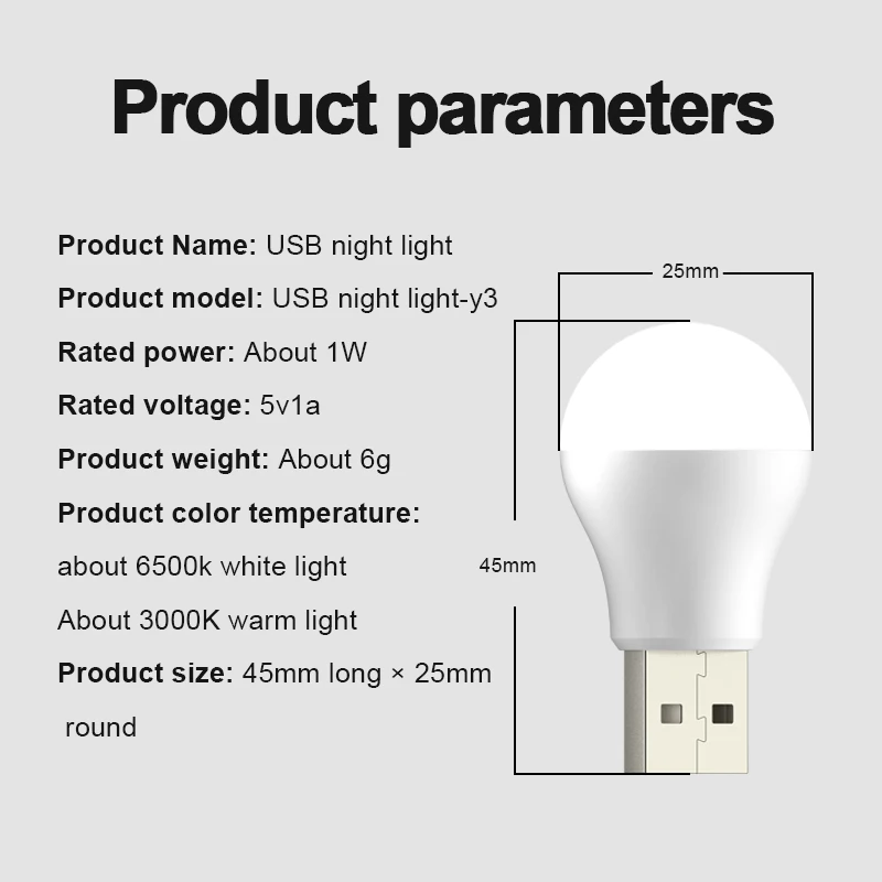 Mini USB Plug Lamp  USB Powered Night Light Super Bright Portable Eye Protection Book Light USB Plug in Light Small Round Light