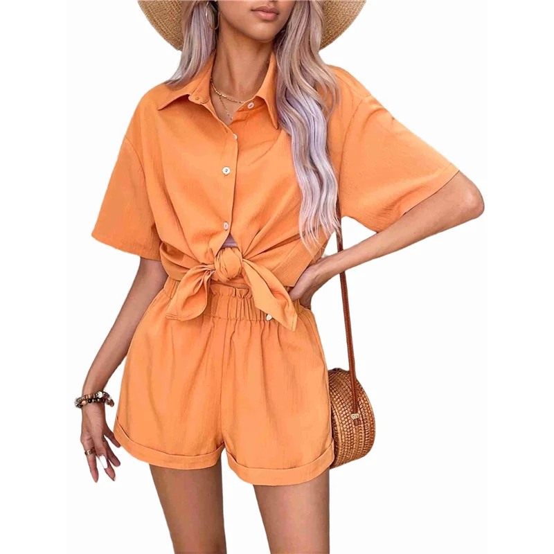 【SEE】APAFES Women Summer Cotton Linen Short Sets 2 Piece Shorts Top Lounge Beach Vacation Two Piece Outfits Tracksuits
