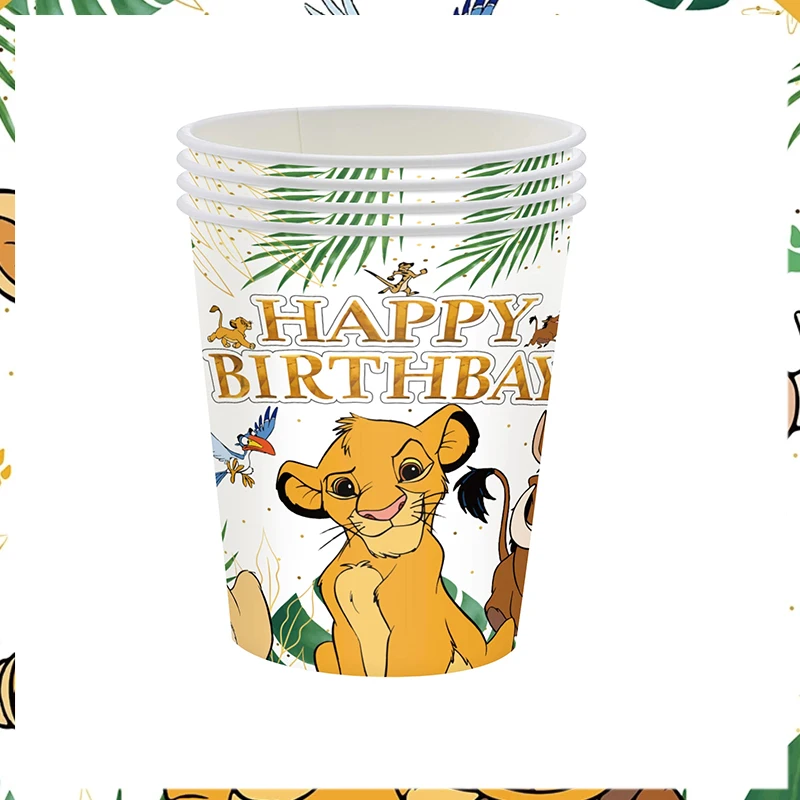 Lion King Simba Party Cups Supplies,9oz Disposable Paper Cups for Kids Boy Lion King Animal Birthday Party Decorations Tableware - view 5