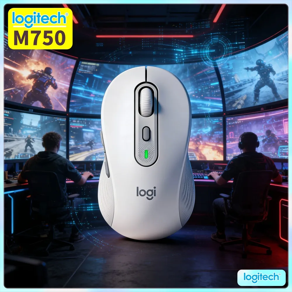 Silent M750 Wireless Mouse - Recycled Build, Custom Side Buttons, Quiet Clicks, 20-Month Battery, Home Office Essential