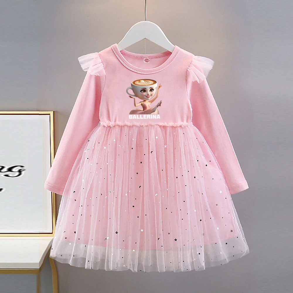 

Детская одежда с длинными рукавами, весенне-осеннее платье для девочек, модные детские платья принцессы, милое платье для маленьких девочек на день рождения, от 2 до 8 лет