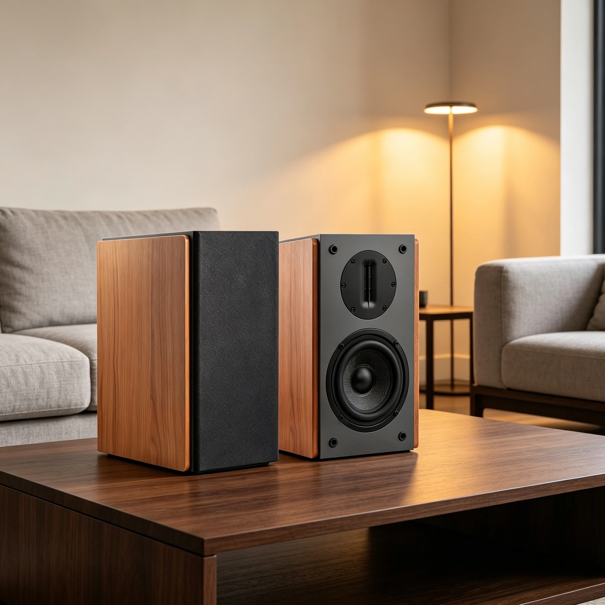 Samtronic 100Wx2 Passive Bookshelf Speakers for Home Theater Surround Sound, Home Desktop Stereo Speakers with Crisper Sound