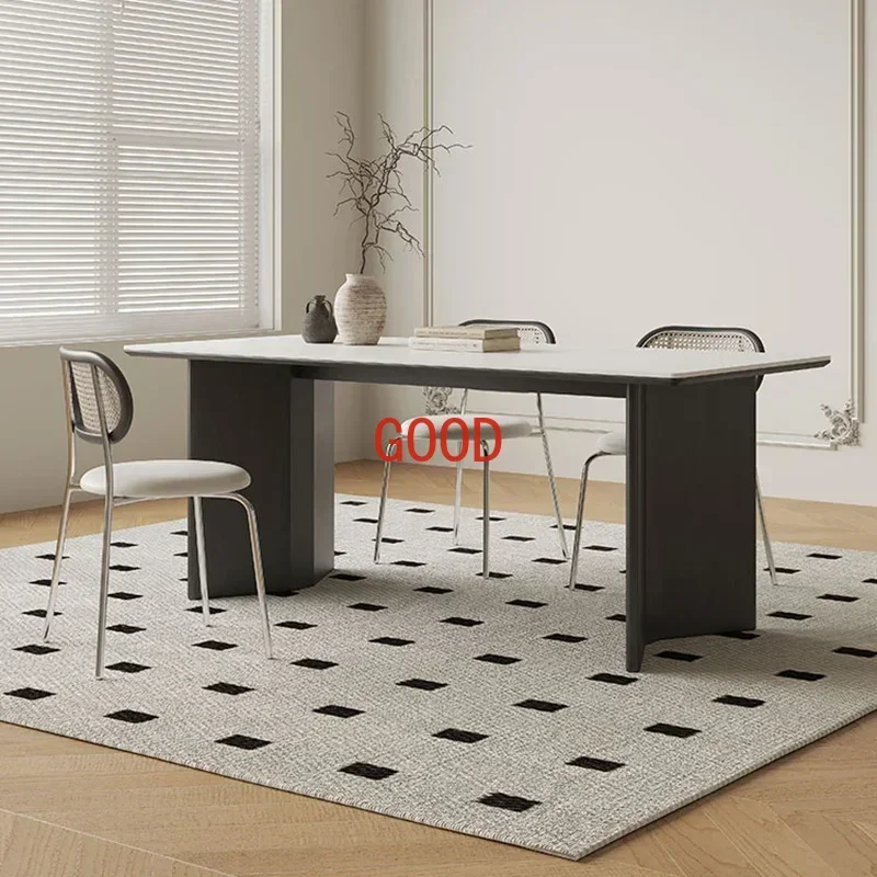 Japanese Living Room Dining Table Luxury Rectangle Design Modern Dining Table White Minimalist Esstisch Kitchen Furniture