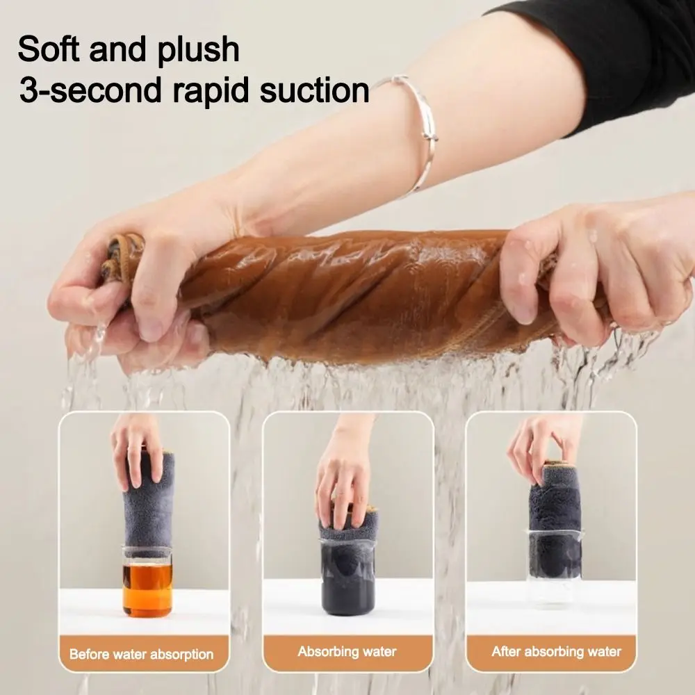 Portable Suede Car Cleaning Cloth Soft Double-sided Car Wash Towel Super Absorbent Cartoon Bear Car Wiping Towel Cleaning Tool