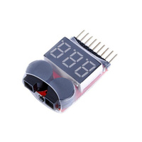 Digital 2 IN1 Low Buzzer Alarm 1S-8S 1-8S Lipo/Li-ion/Fe RC Boat Battery Voltage Meter Monitor Tester for Helicopter Battery