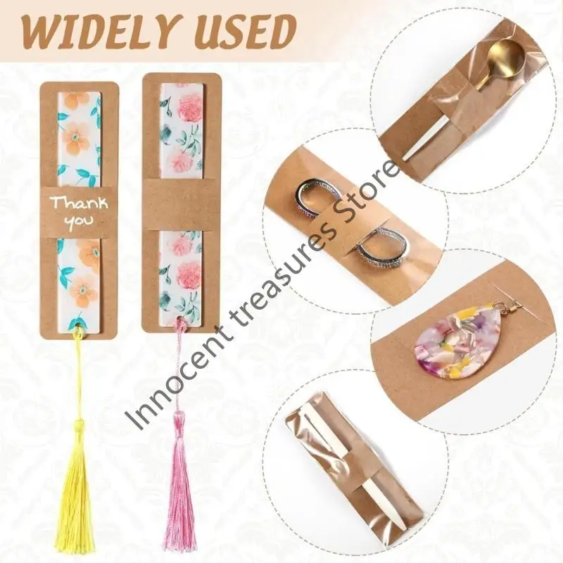 مجموعة 3XUA مكونة من 50 غطاء إشارات مرجعية فارغة حامل أكمام الإشارات المرجعية للطلاب