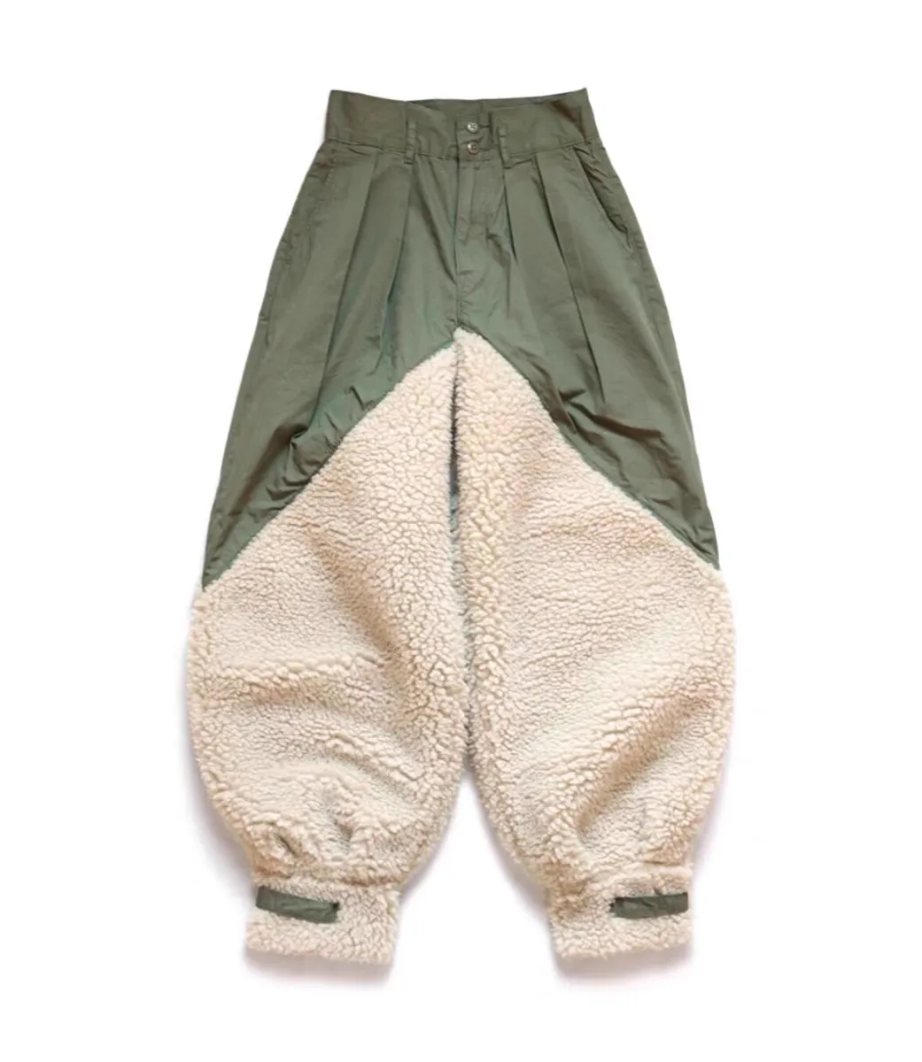 

2023 KAPITAL Lamb Fleece Spliced Workwear Military style Casual Pants KZ01