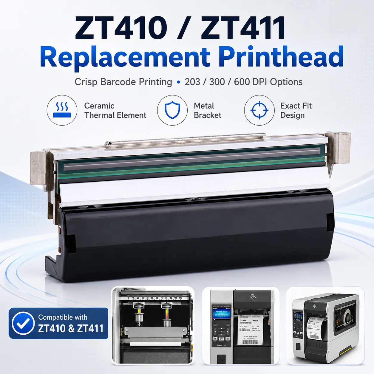 free shipping new original zebra ZT411/ZT410 203/300dpi printerhead resolution P1058930 print head