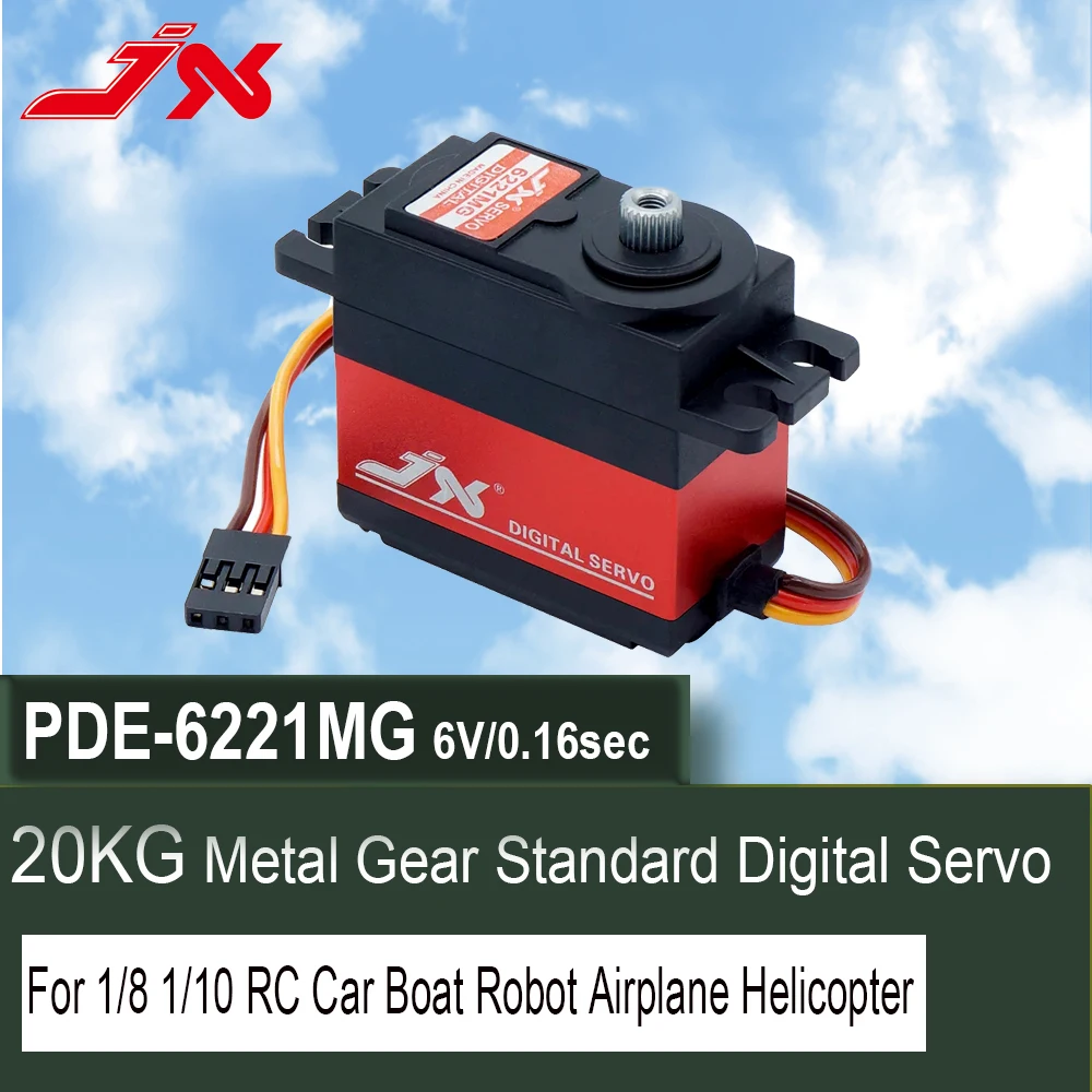 

JX Servo PDI-6221MG 20 кг большой крутящий момент металлическая Шестерня цифровой сервопривод для радиоуправляемой машины гусеничная лодка вертолет модель