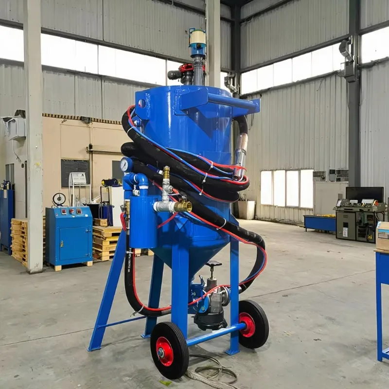 Portable Open Pneumatic Sandblaster Mobile Rust Removal Machine For Steel Structure Ship Tower Renovation Cleaning Equipment