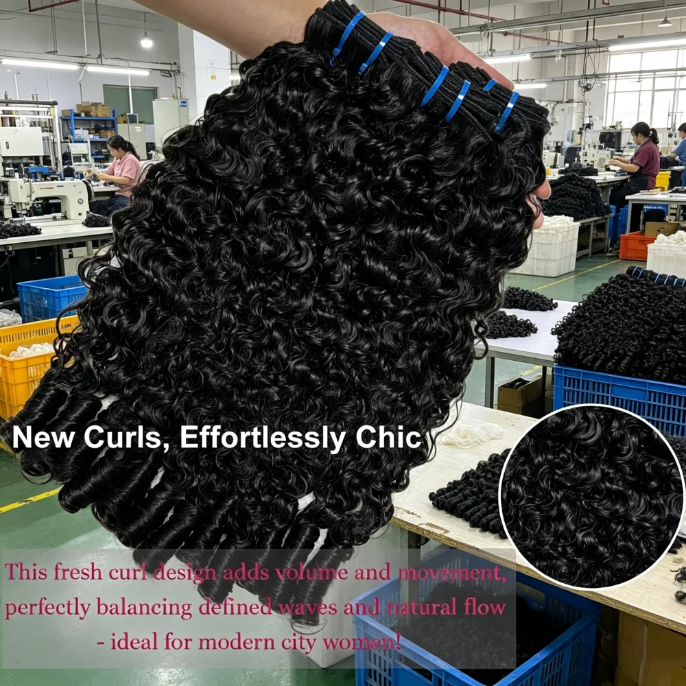 インド産ビルマ産カーリーヘアバンドル30～40インチウォーターウェーブヘアバンドル未加工バージンレミーダブルドローンウェーブウィーブヘアエクステンション