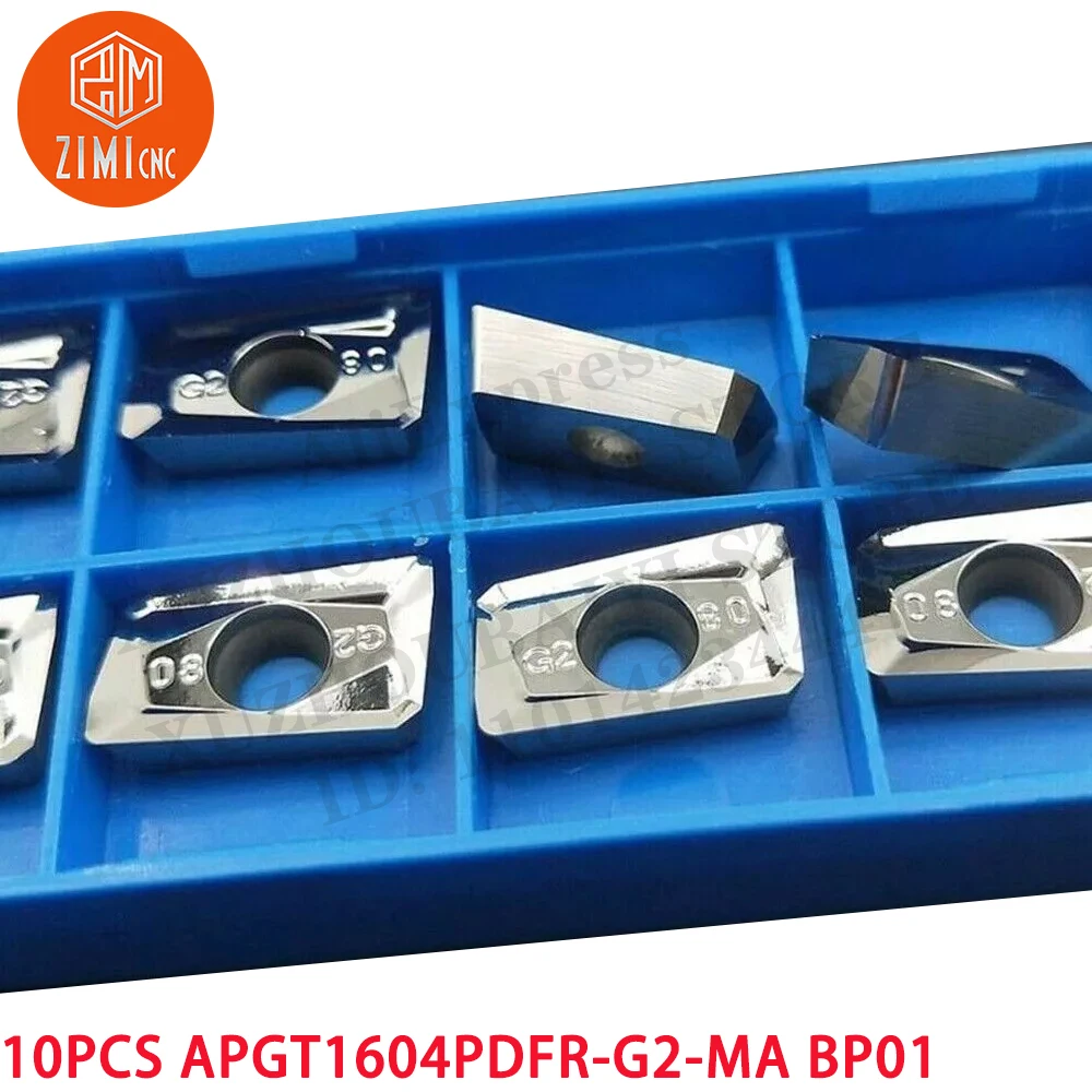 10PC APGT1604PDFR-G2 BP01 APKT1604 อลูมิเนียม การแทรกการกัดโลหะผสมแข็ง เม็ดมีดคาร์ไบด์ เครื่องกลึงโลหะ CNC เครื่องมือตัดเชิงกล