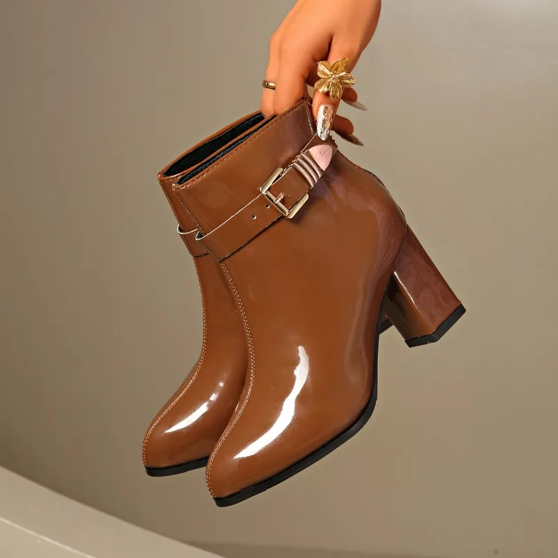 

Модные женские ботинки на высоком каблуке с острым носком, весна-осень 2024, новые узкие голые ботинки