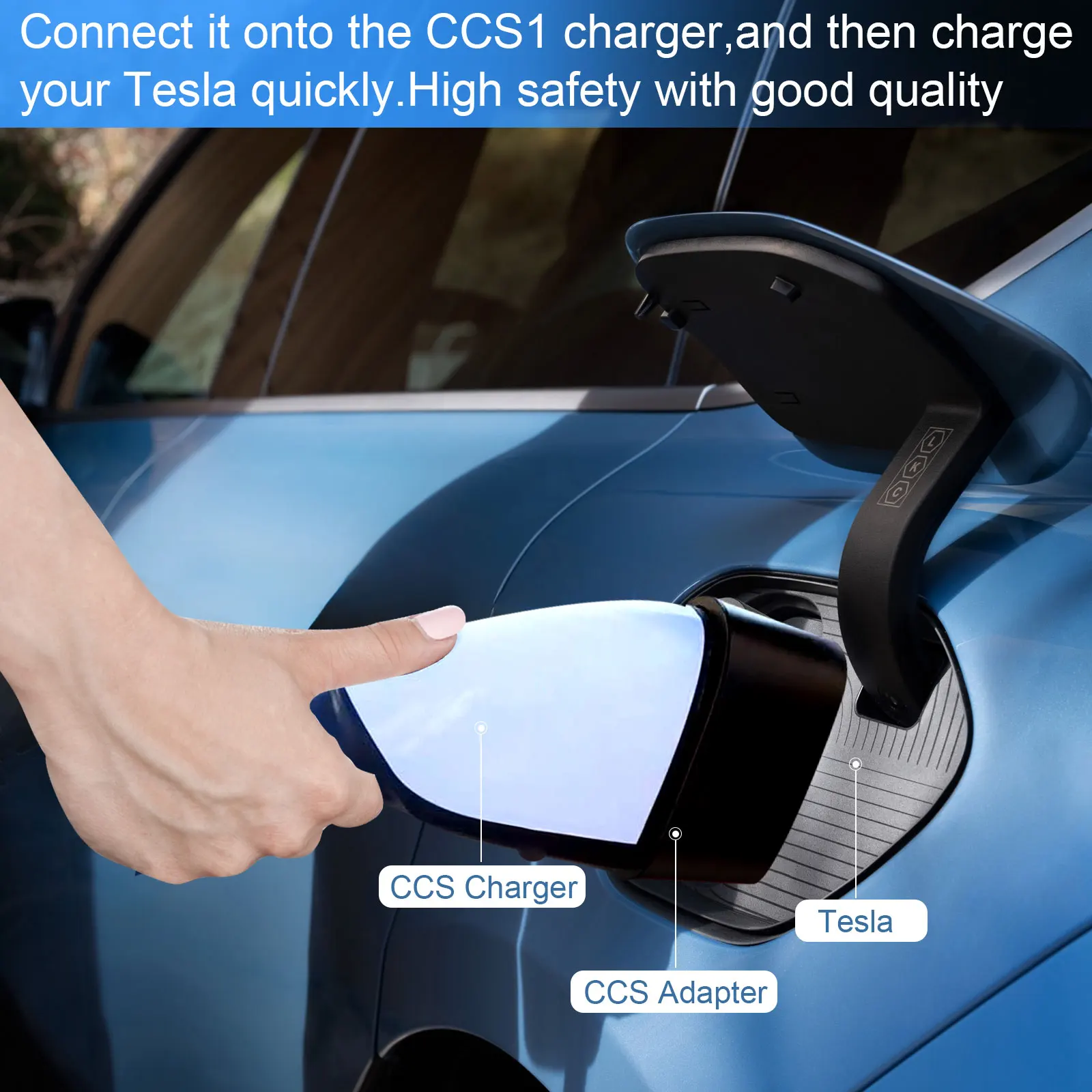 BOSDANTUN CCS1 to Telsa charger Adapte 250KW DC Accessories for car Tesla Model Y S X 3 black j1772 eves